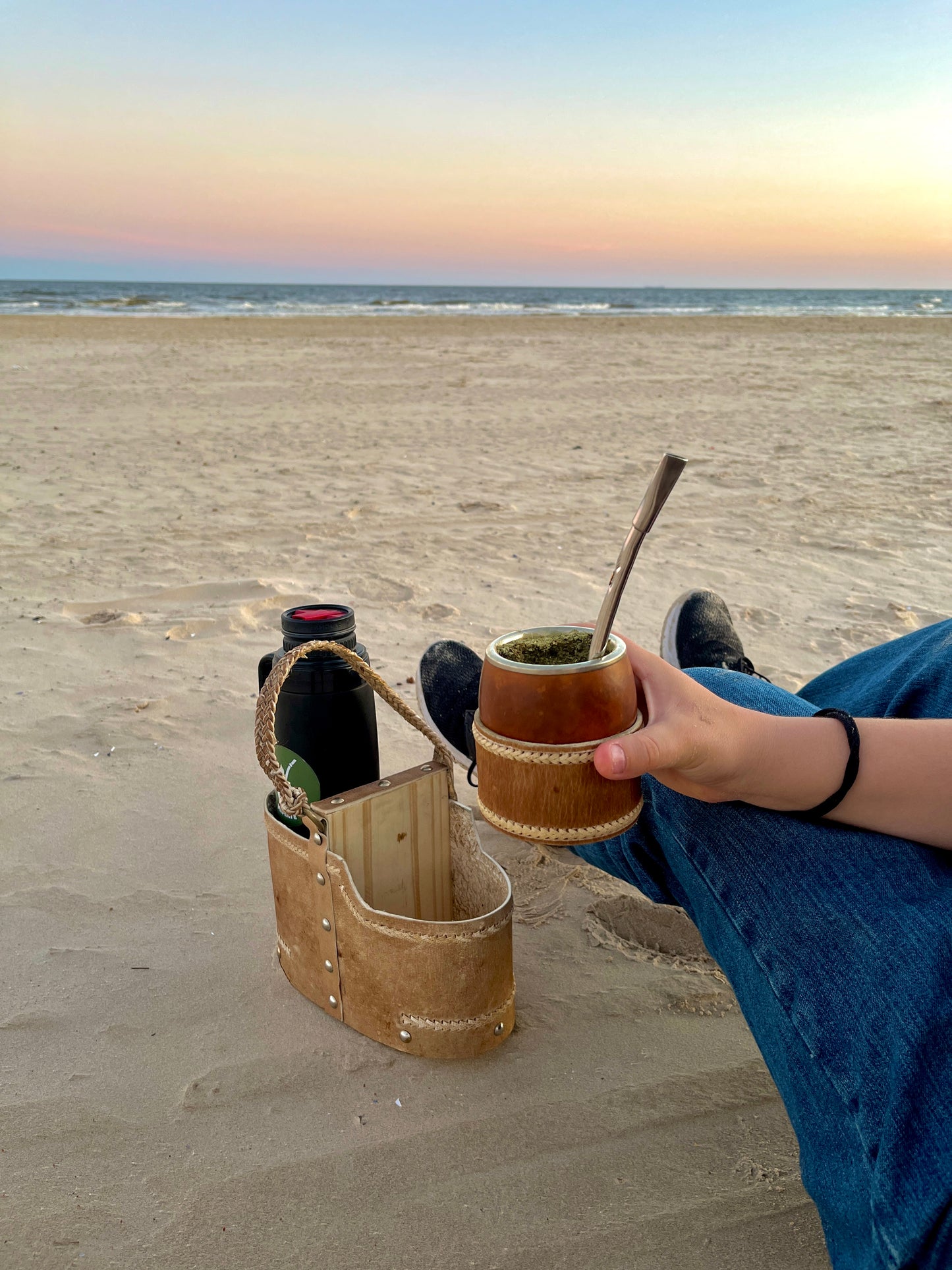 Mate pulido boca chata de alpaca